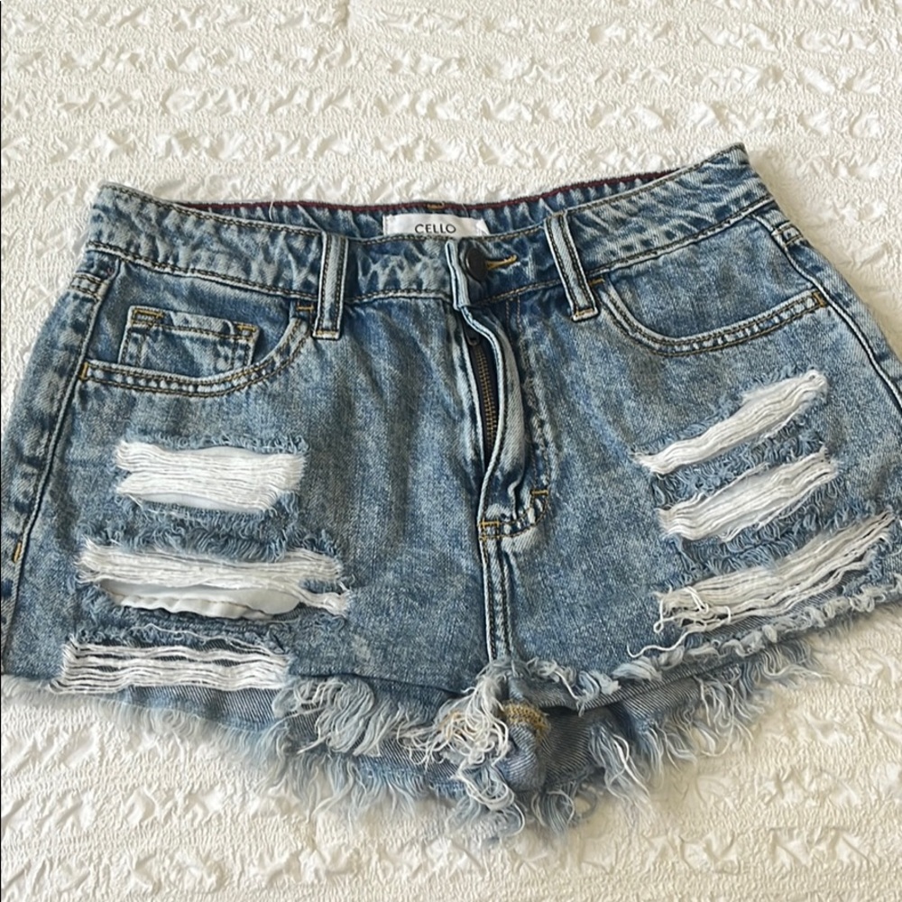 Distressed Blue Jeans
